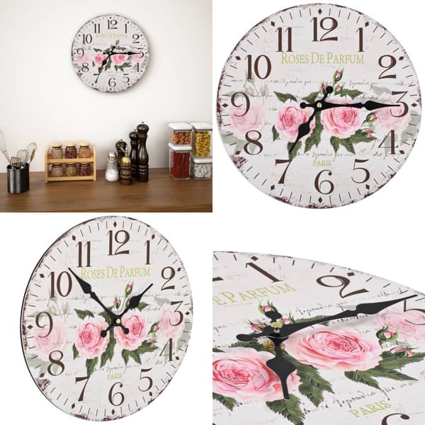 Väggklocka vintage blomma 30 cm - Klocka - Klockor - Home & Living