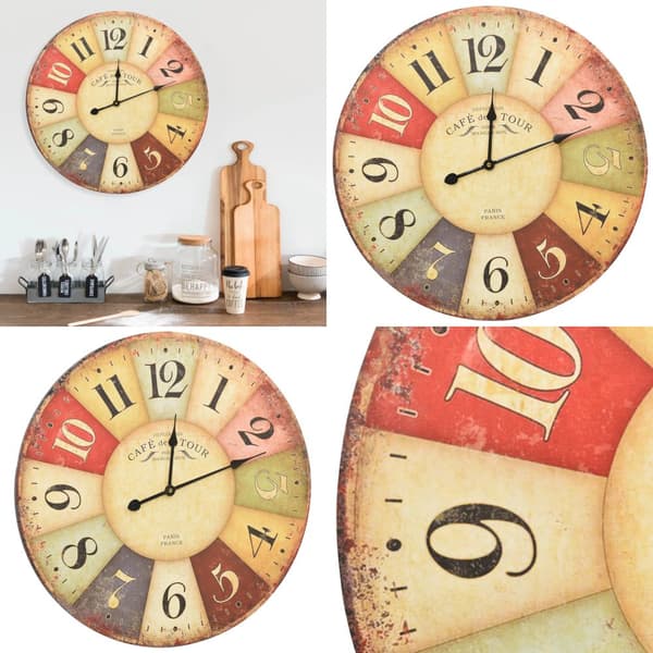 Vægur vintagestil Colourful 60 cm - Vægur - Vægure - Home & Living