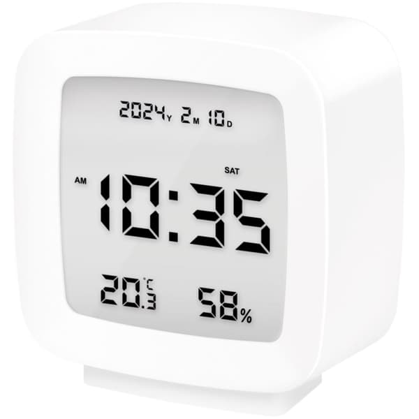 Digital vekkerklokke med dato, temp, fuktighet