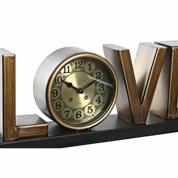 Asztali óra DKD Home Decor Love Koppar 39 x 8 x 15 cm Silvrig Järn Loft (2 antal)