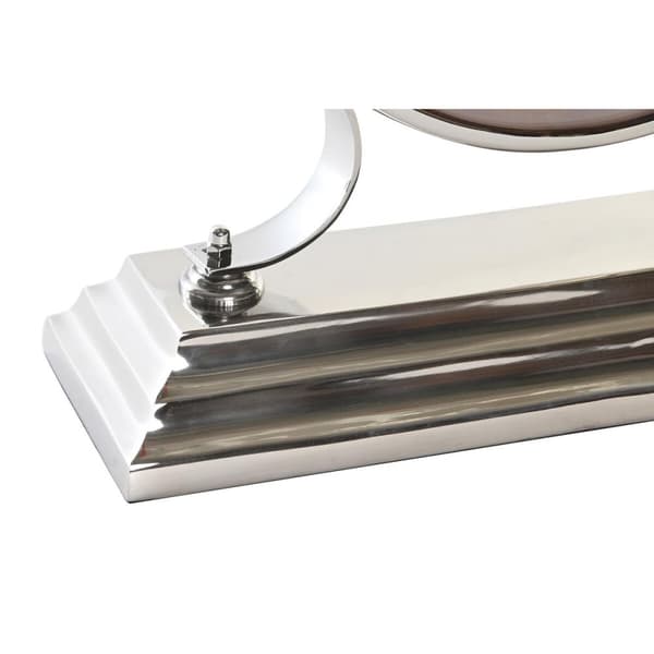 Asztali óra DKD Home Decor 30 x 9,5 x 33 cm Naturell Silvrig Aluminium Mangoträ Traditionell