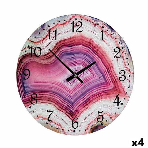Väggklocka Marmor Rosa Glas 30 x 4 x 30 cm (4 antal)