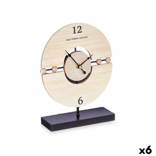 Asztali óra Bollar Svart Metall Trä MDF 20,5 x 26,5 x 7 cm (6 antal)
