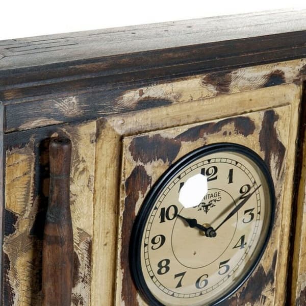Vægur DKD Home Decor London Teak (81 x 15 x 37 cm)