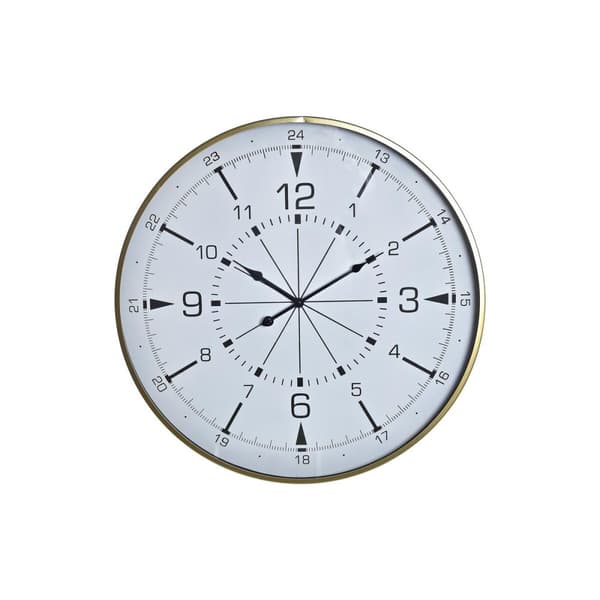 Vægur DKD Home Decor Krystal Gylden Metal Hvid Kompas (60 x 3 x 60 cm)