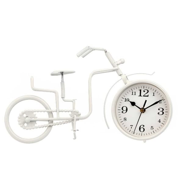 Namizna ura Cykel Hvid Metal 33 x 21 x 4 cm (4 enheder)