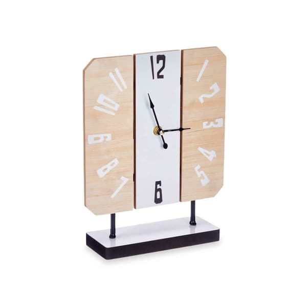 Namizna ura Hvid Metal Træ MDF 22 x 28 x 7 cm (6 enheder)