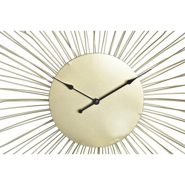 Veggklokke DKD Home Decor Blomster Gyllen Metall (57 x 4 x 57 cm)