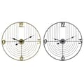 Miniatyrbilde 1 av 3: Veggklokke DKD Home Decor Svart Gyllen Metall 60 x 3 x 60 cm Moderne (2 enheter)