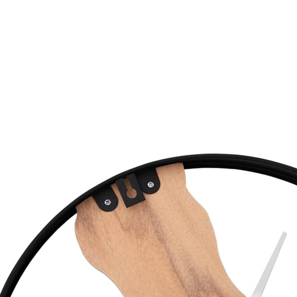 vægur Ø35 cm jern og egetræ brun