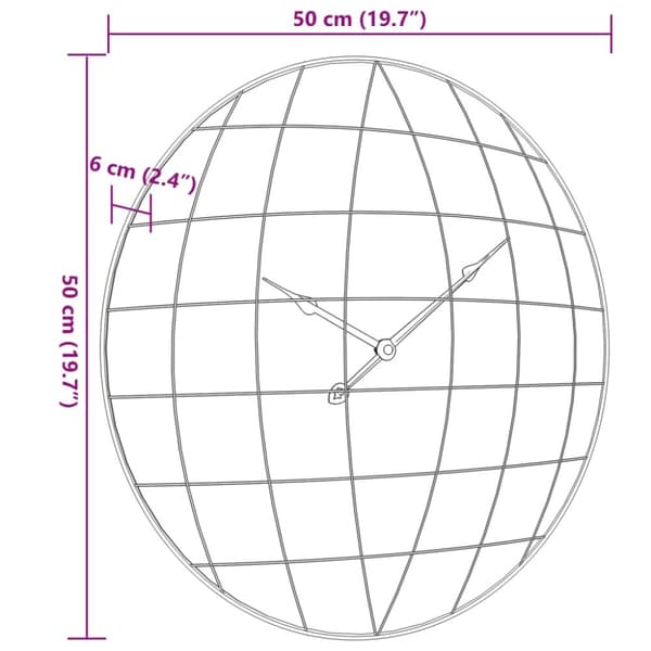 vægur Ø50 cm konstrueret træ gul og sort