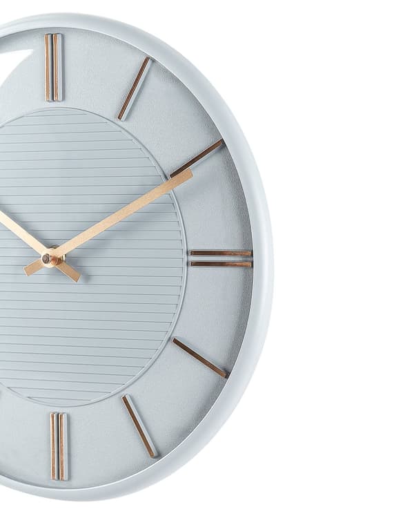 Vægur Grå og Kobber Aluminium og Glas ø 34 cm Retro Køkkenur Glam Design Uden Tal til Stuen Minimalistisk Skandinavisk Vægdekoration
