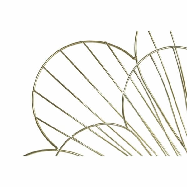 Väggklocka DKD Home Decor Blomster Gyllene Metall (57 x 4 x 57 cm)