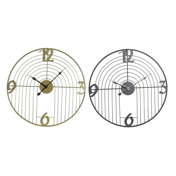 Väggklocka DKD Home Decor Svart Gyllene Metall Modern 45 x 3 x 45 cm (2 antal)