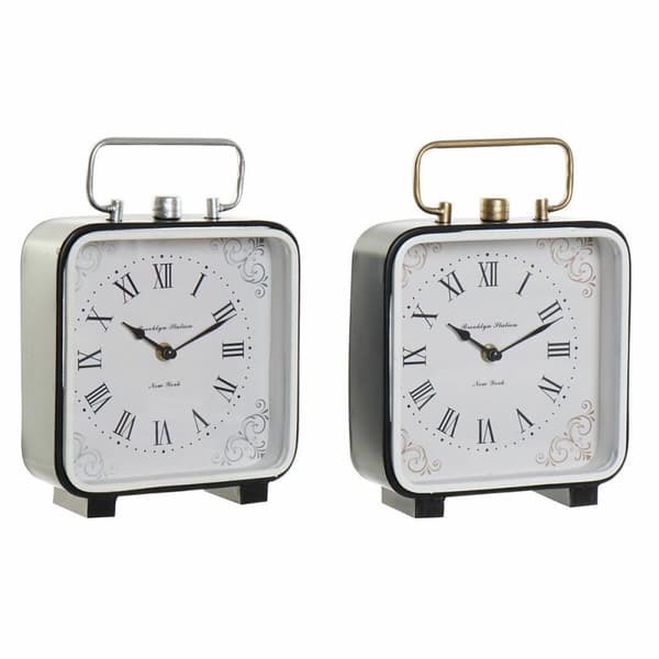 Stalinis laikrodis DKD Home Decor 19 x 7 x 27 cm Kristalli Musta Sininen Valkoinen Rauta (2 osaa)