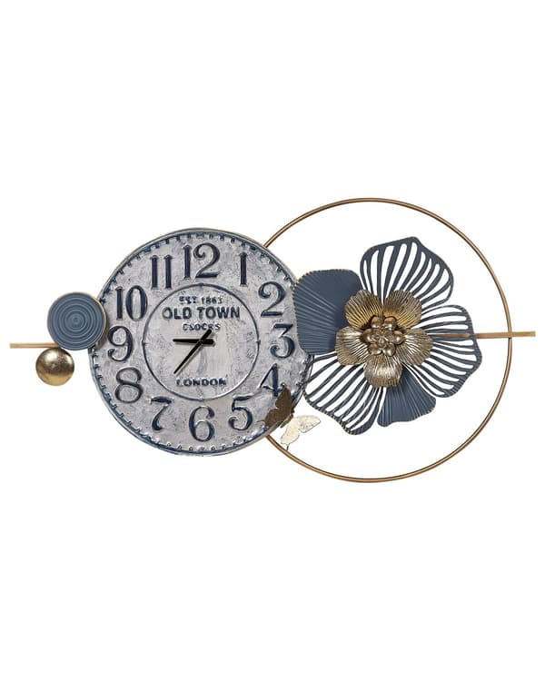 Vægur blå metal jern arabiske tal 90 x 49 cm moderne design stue soveværelse Moderne Stil