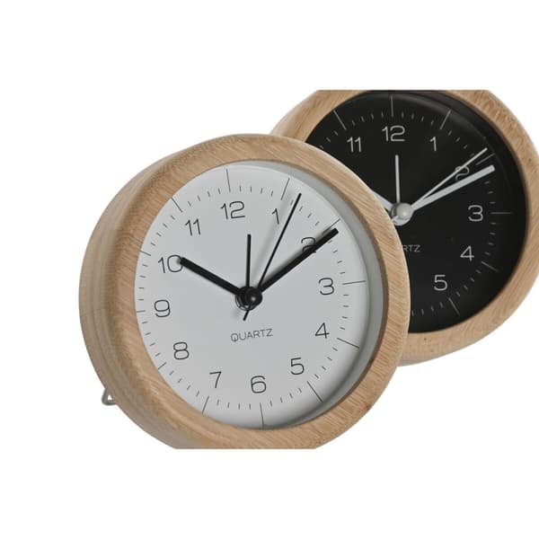 Asztali óra Home ESPRIT Vit Svart Bambu 10 x 4,3 x 10 cm (2 antal)