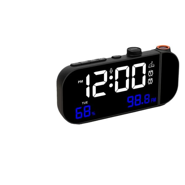 INF LED projektion vækkeur radio med tidsprojektion 0