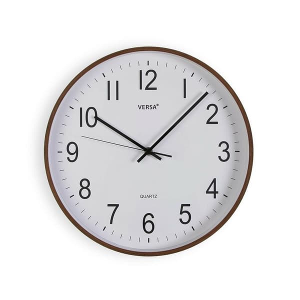 Väggklocka Versa Plast Kvarts Trä MDF 5 x 35 x 35 cm