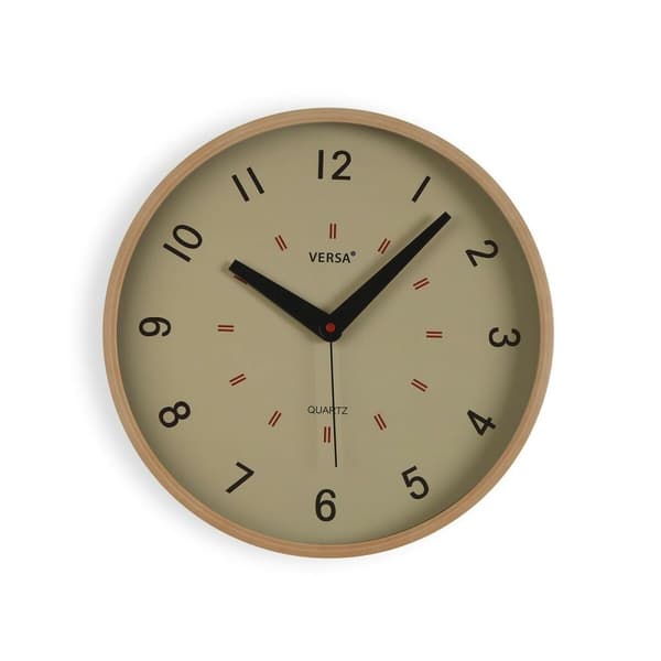 Väggklocka Versa Beige Plast 4 x 30 x 30 cm