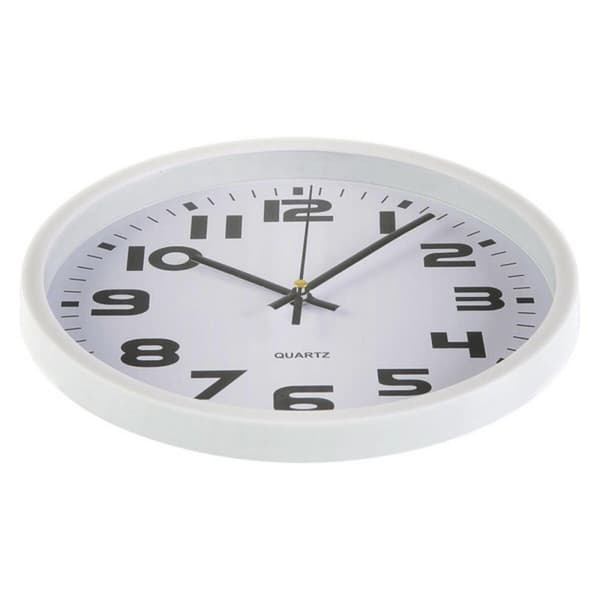Väggklocka Versa Vit Plast 3,8 x 25 x 25 cm
