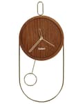 Miniatyrbild 4 av 7: Väggklocka Mörkt Trä MDF Metall 20 x 45 cm Väggur Design utan Siffror Pendel Vardagsrum Kontor