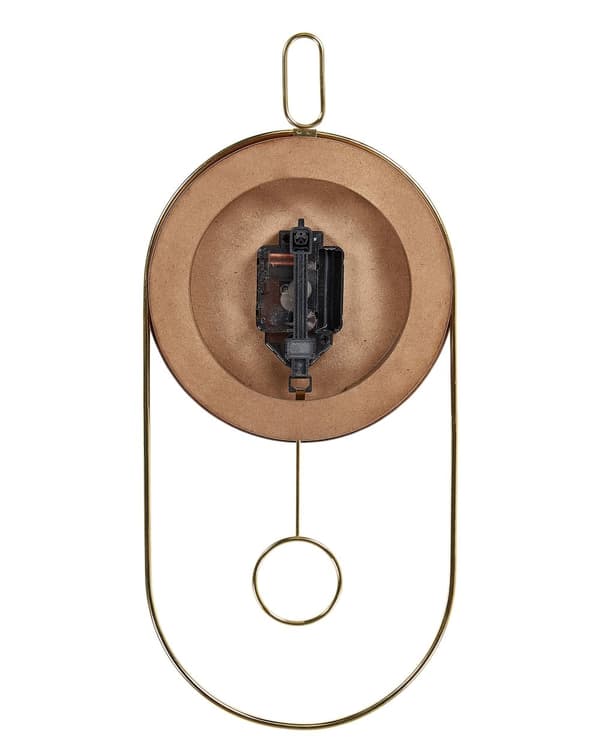 Väggklocka Mörkt Trä MDF Metall 20 x 45 cm Väggur Design utan Siffror Pendel Vardagsrum Kontor