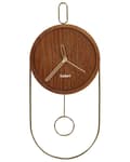 Miniatyrbild 1 av 7: Väggklocka Mörkt Trä MDF Metall 20 x 45 cm Väggur Design utan Siffror Pendel Vardagsrum Kontor