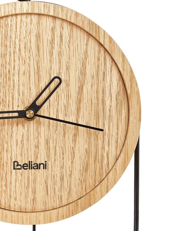 Väggklocka Ljust trä MDF Metall 20 x 45 cm Väggur Design utan Siffror Pendel Vardagsrum Kontor