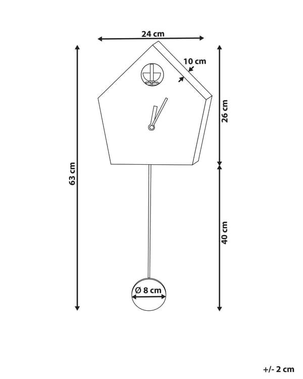 Väggklocka Rosa MDF Syntetmaterial 24 x 63 cm Design utan Siffror Pendel Väggur för barn Vardagsrum Barnrum