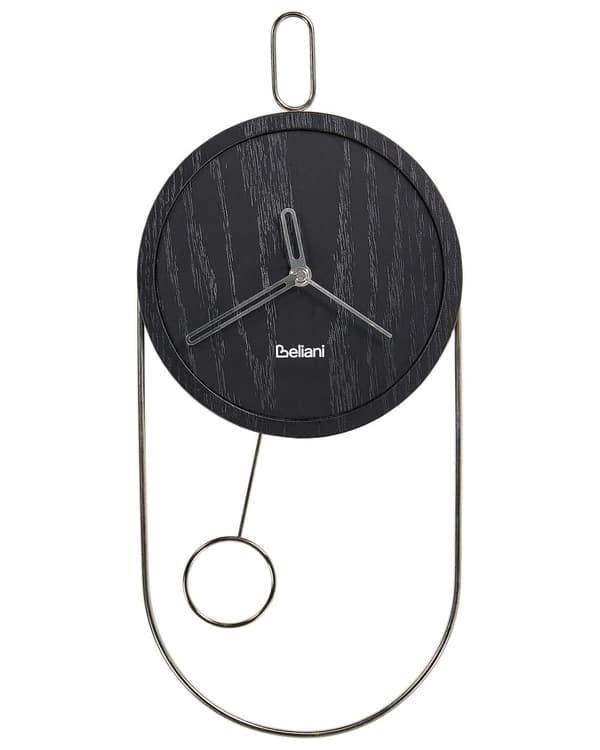 Veggklokke Svart MDF Metall 20 x 45 cm Uten tall Moderne design Pendelur Dekor Interiør
