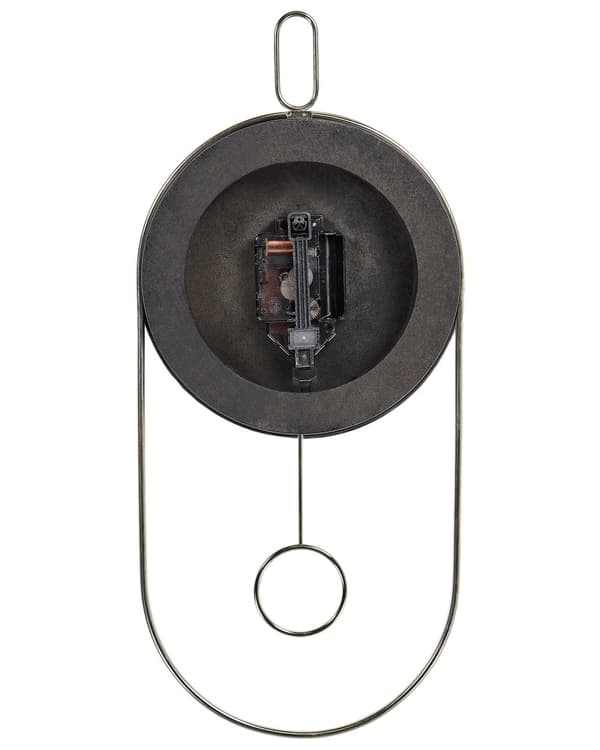 Veggklokke Svart MDF Metall 20 x 45 cm Uten tall Moderne design Pendelur Dekor Interiør