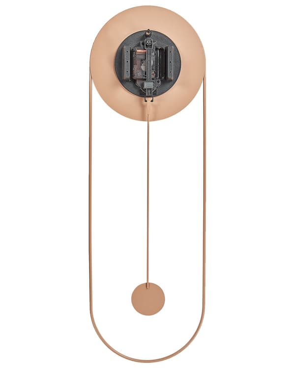 Veggklokke Rosa Stål Metall 20 x 62 cm Dekorativ Pendel Moderne Minimalistisk design