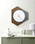 Miniatyrbilde 2 av 5: Veggklokke Hvit Grå Oransje 52 x 60 cm MDF-metall Design uten tall Stueinnredning