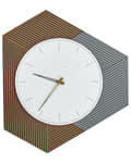 Miniatyrbilde 1 av 5: Veggklokke Hvit Grå Oransje 52 x 60 cm MDF-metall Design uten tall Stueinnredning