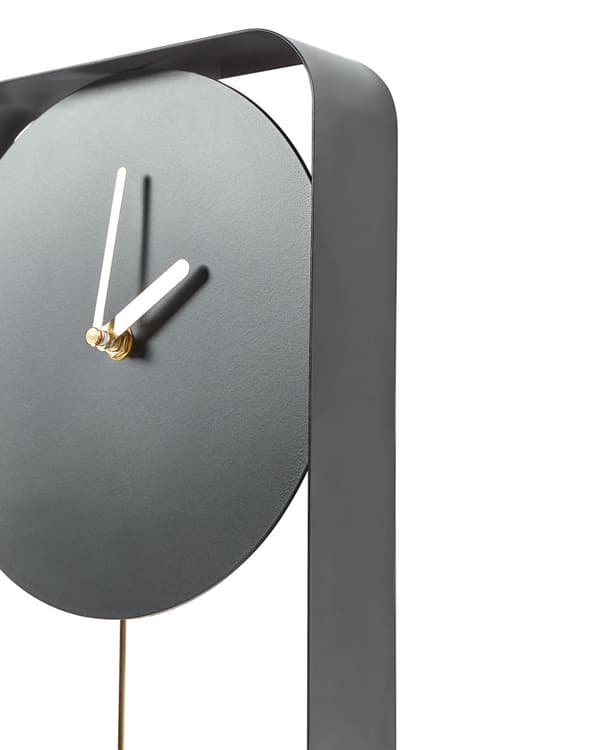 Veggklokke Svart Stål 21 x 40 cm Hengende dekor Moderne Minimalistisk design