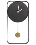 Miniatyrbilde 1 av 7: Veggklokke Svart Stål 21 x 40 cm Hengende dekor Moderne Minimalistisk design