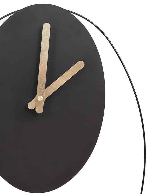 Vægur sort og guld stålmetal 31 x 45 cm moderne minimalistisk design uden tal dekoration stue