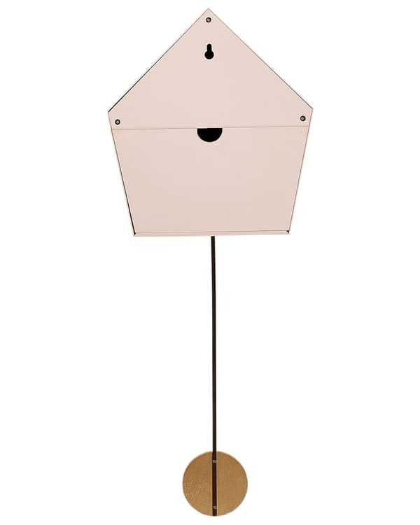 Wall Cuckoo Clock Pink MDF Synthetic Material 24 x 63 cm design uden tal med pendul til børn moderne stil børneværelse stue
