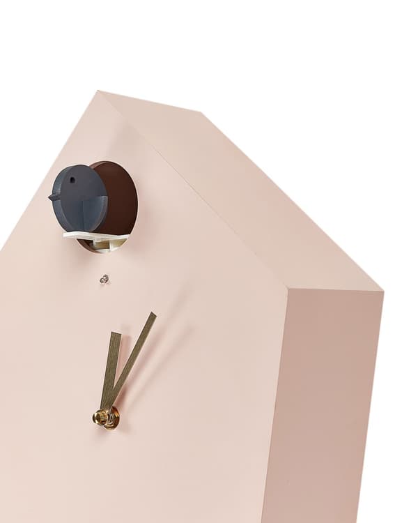 Wall Cuckoo Clock Pink MDF Synthetic Material 24 x 63 cm design uden tal med pendul til børn moderne stil børneværelse stue