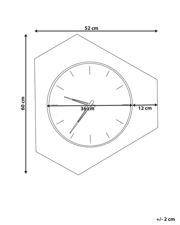 Vægur hvid grå orange MDF metal 52 x 60 cm design uden tal uregelmæssig form tilbehør stue