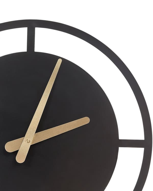 Vægur sort stål metal⌀ 40 cm moderne minimalistisk design uden tal dekoration stue