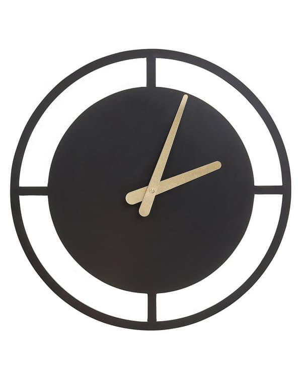 Vægur sort stål metal⌀ 40 cm moderne minimalistisk design uden tal dekoration stue