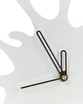 Miniatyrbillede 7 af 7: Vægur hvid MDF metal 27 x 37 cm design uden tal med dekorativt pendul tilbehør i moderne stil til stuen