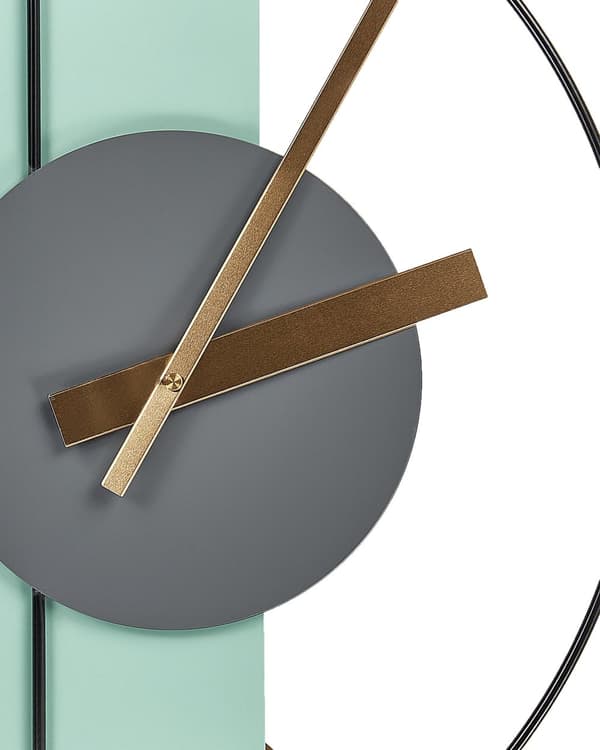 Vægur lysegrønt stålmetal 31 x 63 cm moderne minimalistisk design uden tal dekoration stue