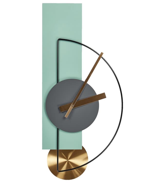 Vægur lysegrønt stålmetal 31 x 63 cm moderne minimalistisk design uden tal dekoration stue