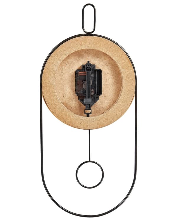 Vægur lyst træ MDF metal 20 x 45 cm moderne minimalistisk dekorativt penduldesign uden tal dekoration stue