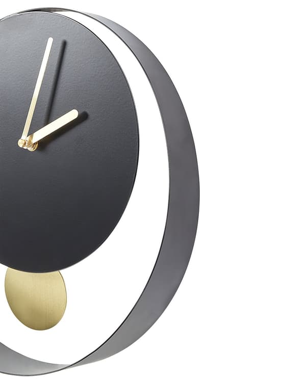 Vægur sort og guld stål metal ⌀ 30 cm moderne minimalistisk design uden tal dekoration stue