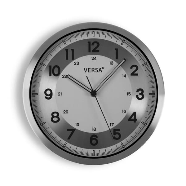 Vægur Versa Sølvfarvet Metal Aluminium Kvarts 4,1 x 30,5 x 30,5 cm