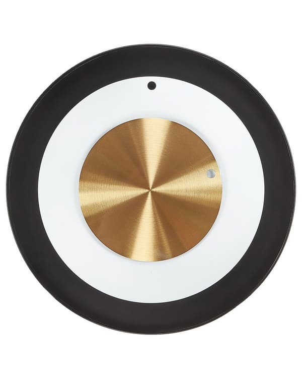Veggklokke i Svart og Hvitt Stålmetall ⌀ 30 cm Moderne Minimalistisk Design Uten Tall Stueinnredning